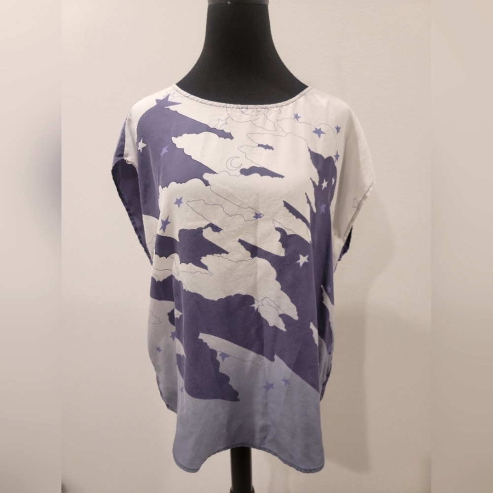 cAbi Celestial Dolman Sleeve Silk Blouse Size M